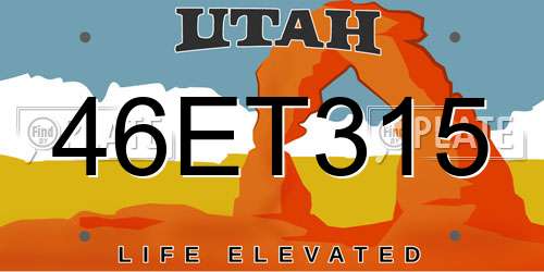 46ET315 Utah License Plate