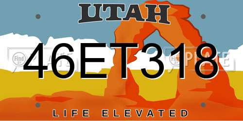 46ET318 Utah License Plate