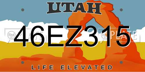 46EZ315 Utah License Plate