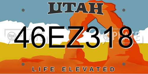 46EZ318 Utah License Plate
