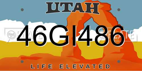 46GI486 Utah License Plate