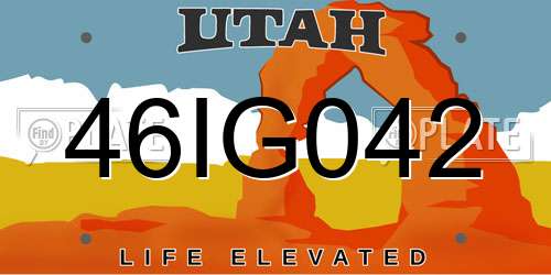46IG042 Utah License Plate