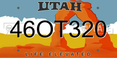 46OT320 Utah License Plate