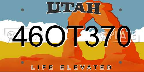 46OT370 Utah License Plate