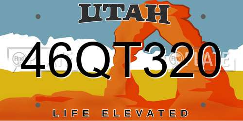 46QT320 Utah License Plate