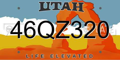 46QZ320 Utah License Plate