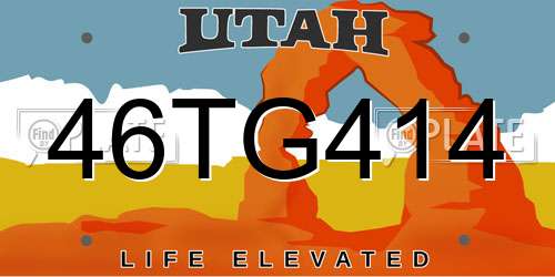 46TG414 Utah License Plate
