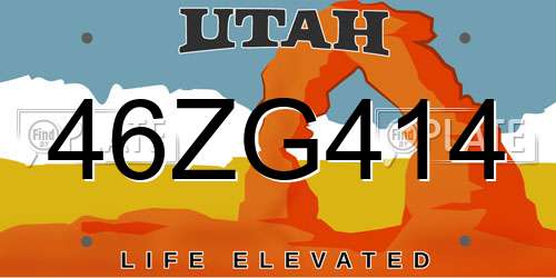 46ZG414 Utah License Plate