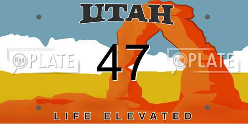 47 Utah License Plate