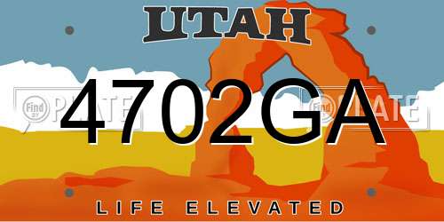 4702GA Utah License Plate