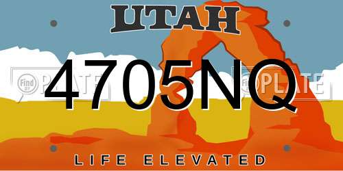4705NQ Utah License Plate