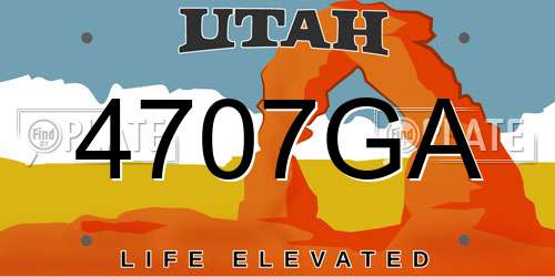 4707GA Utah License Plate
