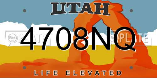 4708NQ Utah License Plate
