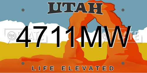 4711MW Utah License Plate