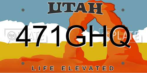 471GHQ Utah License Plate