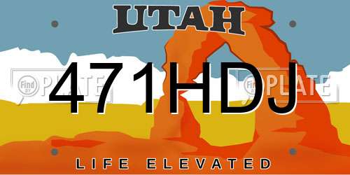 471HDJ Utah License Plate