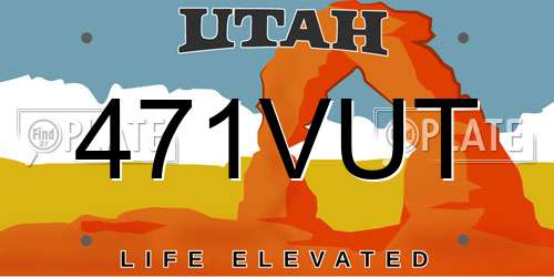 471VUT Utah License Plate