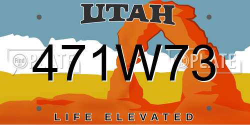 471W73 Utah License Plate