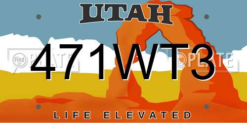 471WT3 Utah License Plate