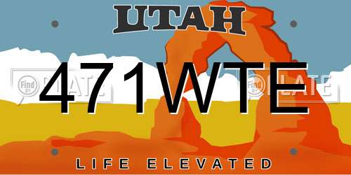 471WTE Utah License Plate
