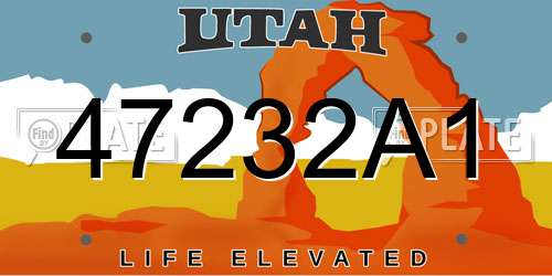 47232A1 Utah License Plate