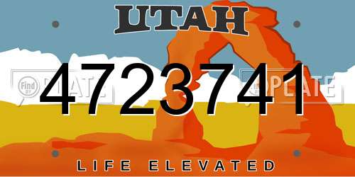 4723741 Utah License Plate
