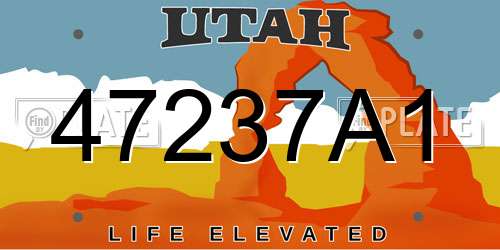 47237A1 Utah License Plate
