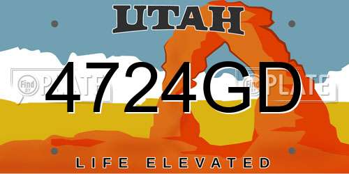 4724GD Utah License Plate