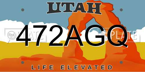 472AGQ Utah License Plate