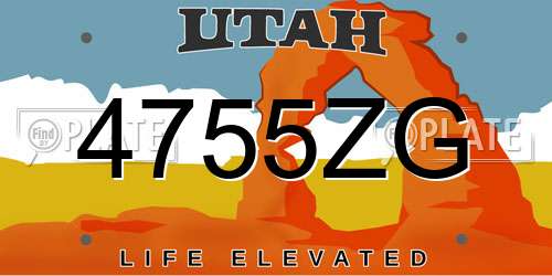 4755ZG Utah License Plate
