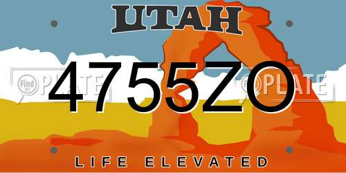 4755ZO Utah License Plate