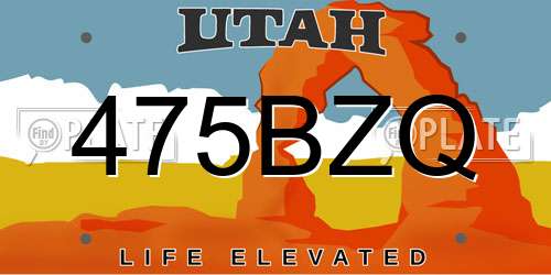 475BZQ Utah License Plate