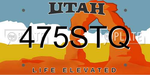475STQ Utah License Plate