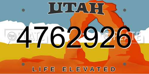 4762926 Utah License Plate