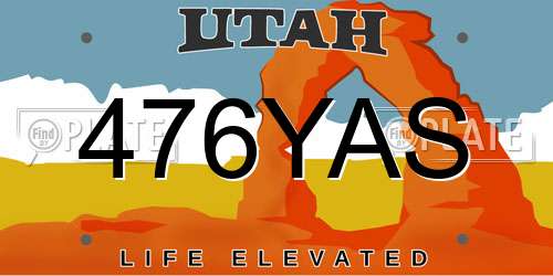 476YAS Utah License Plate