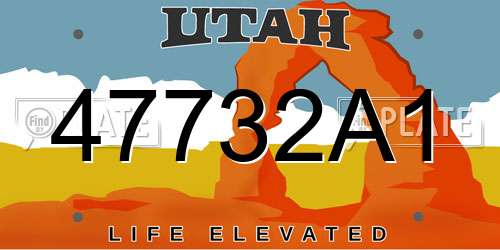 47732A1 Utah License Plate