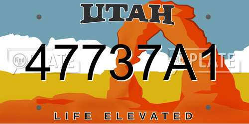 47737A1 Utah License Plate