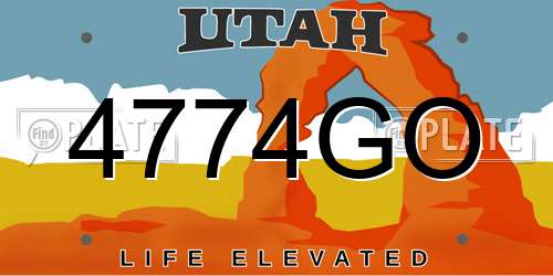 4774GO Utah License Plate
