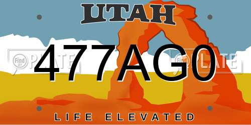 477AG0 Utah License Plate
