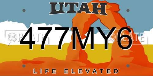 477MY6 Utah License Plate