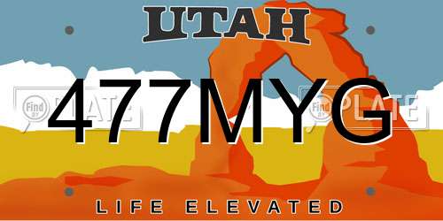 477MYG Utah License Plate