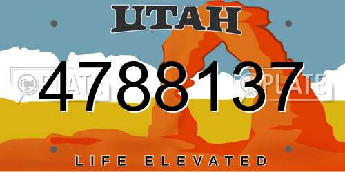 4788137 Utah License Plate