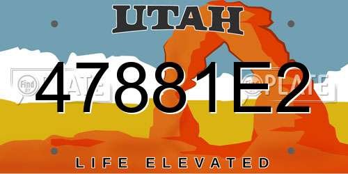 47881E2 Utah License Plate