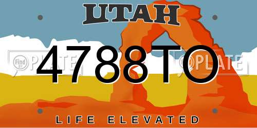 4788TO Utah License Plate