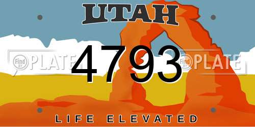4793 Utah License Plate