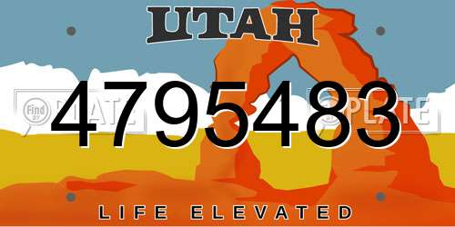 4795483 Utah License Plate