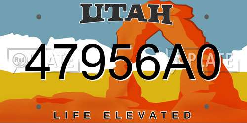 47956A0 Utah License Plate