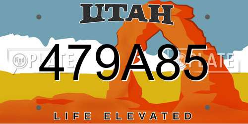 479A85 Utah License Plate