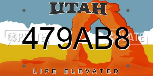 479AB8 Utah License Plate