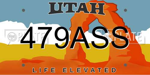 479ASS Utah License Plate